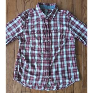 Carhartt Kids Plaid Flannel Shirt Long Sleeve Brown Button Front Size L 12/14